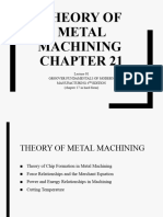 Lecture 01 Chapter 21 Theory of Metal Machining Groover