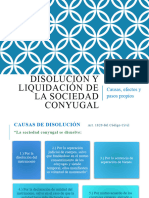 Disolución y Liquidación de La Sociedad Conyugal