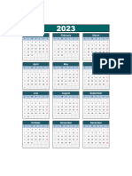 Calendario 2023 Excel Domingo A Sabado