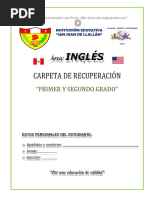 Carpeta de Recuperación - English 1° y 2° Secundaria PDF