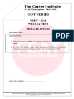 1 Year Neet Weekly Test 23 July