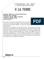 Le Sel de La Terre: Des Phénomènes Et Des Hommes: Dissolution