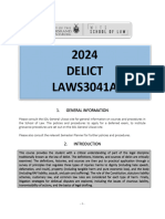 Delict Course Outline 2024