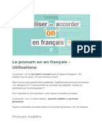 Le Pronom On en Français - Utilisations