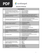 Educacion Anbiental Cuestionario