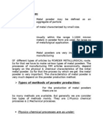 Types of Methods of Powder Production:: Physico Chemical Processes Are As Under