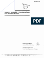 Recovery of Flexible Polyurethane Foam From Shredder Residue