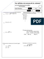 Jueves - Examen BIMESTRAL de Algebra II BIMESTRE, 2, 3, 4, 5 de Sec