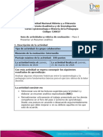 Guía de Actividades y Rúbrica de Evaluación - Unidad 1 - Paso 2 - Presentar Un Resumen Analítico