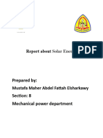 Report About Solar Energy