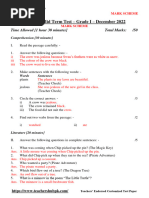 English - Mid Term Test - Grade I - December 2022 MS