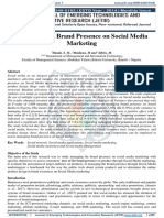 Managing The Brand Presence On Social Media Marketing: Dauda, S. M., Maidawa, M and Jibrin, M