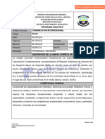 Programa Analítico Comunicación Interpersonal