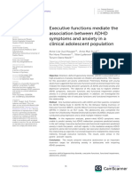 Executive Functions Mediate The Association Between ADHD Symptoms and Anxiety in A Clinical Adolescent Population