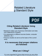 Citing Related Literature Using Standard Style