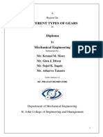 Different Types of Gears: Mr. Krunal M. More Mr. Glen J. Dixon Mr. Sujal K. Ingale Mr. Atharva Tamore