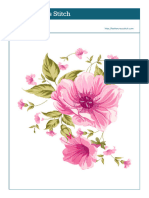 Pink Flowers Cross Stitch Pattern