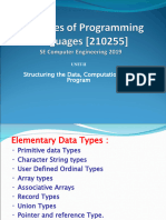 UNIT-II - Structuring The Data, Computations and Program