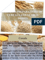 Preparations of Cereals and Starch Dishes