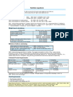 Nutrition Equations