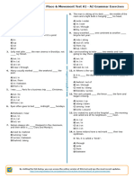 457 - Prepositions of Time Place Movement Test A1 A2 Grammar Exercises