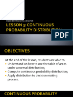 Lesson 3. Continuous Probability Distribution