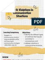 Violations in Communication Situation