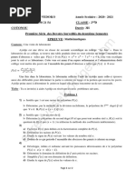 1er Devoir Du 2ème Semestre Mathematiques 2nde D 2020-2021 Ceg K-Vedoko