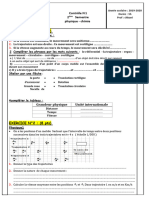 Devoir N1 Semestre 2 Physique 3AC 1