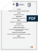 2.0 Realizar Una Investigación Sobre El Transformador