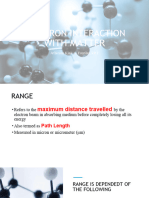 Electron Interaction With Matter