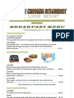 Bear Lodge Resort: Breakfast Menu