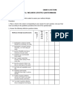 Wellness Lifestyle Questionnaire WS 1.1