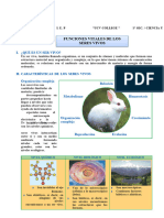 Características de Los Seres Vivos para Primero de Secundaria