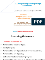 Design of Spur Gear - Fundamentals - 1