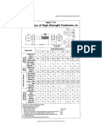 Table 7-15 - Dimensions of High Strength Fasteners