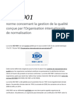 Norme Concernant La Gestion de La Qualité Conçue Par L'organisation Internationale de Normalisation