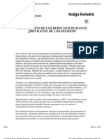 La Violacion de Los Derechos Humanos - ¿Privilegio de Los Estados