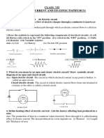 Class 7 Electric Current and Its Effects