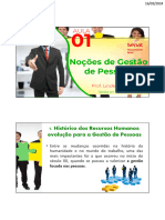 Aula 1 - Noções de Gestão de Pessoas