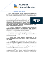 CFPCritical Pedagogyin Literary Education