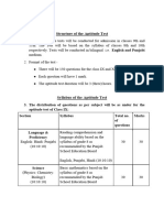 Structure & Syllabus of The Aptitude Test