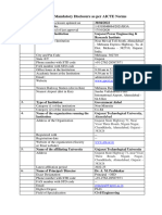 Mandatory Disclosure As Per AICTE For Colleges