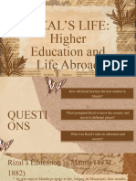 Rizals Life Higher Education and Life Abroad