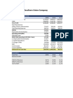 DCF Valuation Pre Merger Southern Union Company