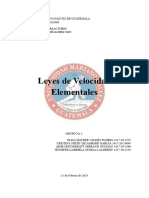 Leyes de Velocidad Elementales - Investigación