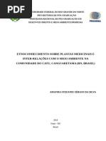 Etnoconhecimento Sobre Plantas Medicinais E Inter-Relações Com O Meio Ambiente Na Comunidade Do Catu, Canguaretama (RN, Brasil)