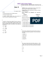 Physics - Section A: NEET 2021 Exam Paper