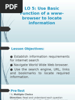 LO5 Use Basic Functions of A WWW Browser To Locate Information