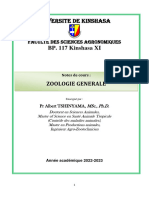 Cours de Zoologie L1 LMD-Agro 2023 Albert Tshinyama